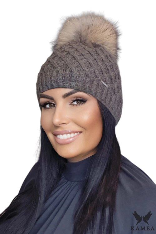 Shakti czapka damska Kamea zimowa, z polarową podszewką, z moherem i wełną, rozmiar uniwersalny 54–60 cm, kolor brązowy