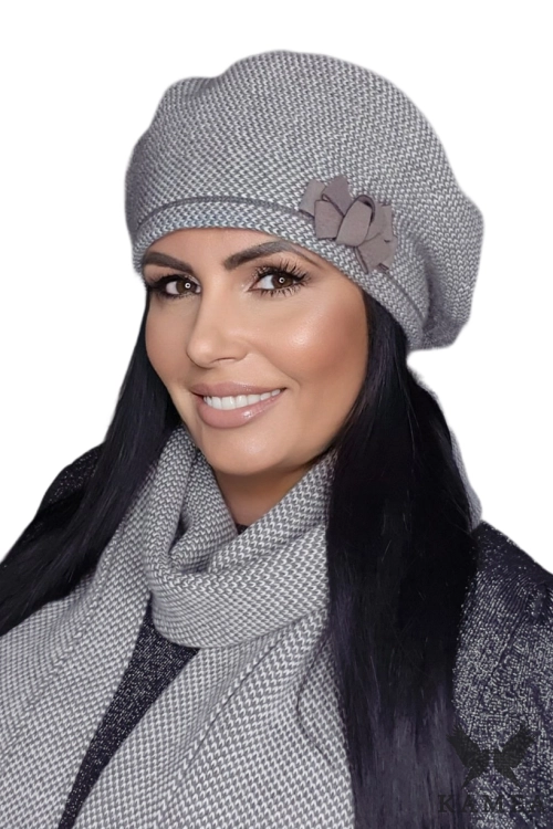 Helena beret damski Kamea zimowy, z alpaką, wełną i wiskozą, rozmiar uniwersalny 54–60 cm, kolor brązowy