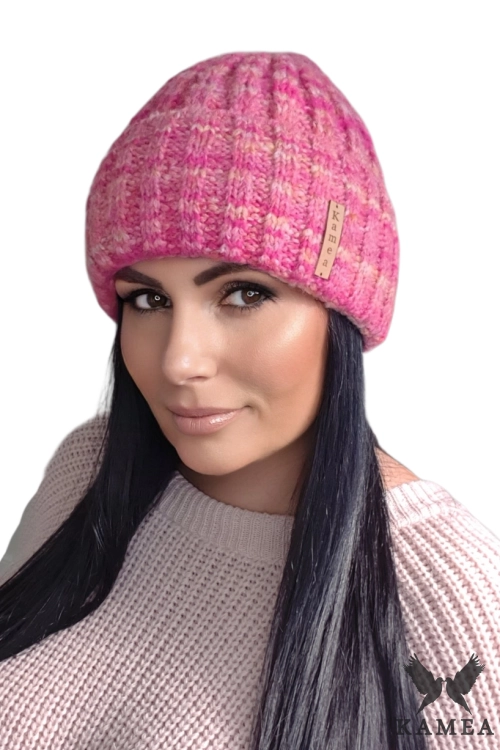 Hera czapka damska Kamea zimowa, z wełną, rozmiar uniwersalny 54–60 cm, kolor amarantowy