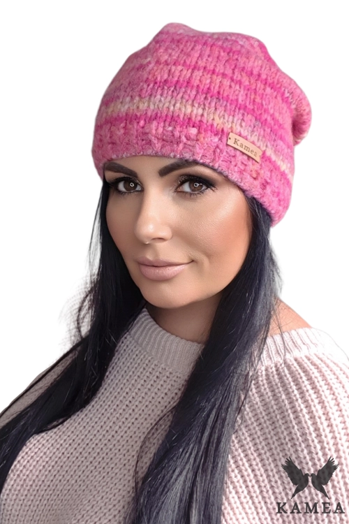 Kali czapka damska Kamea zimowa, z polarową podszewką, z wełną, rozmiar uniwersalny 54–60 cm, kolor amarantowy