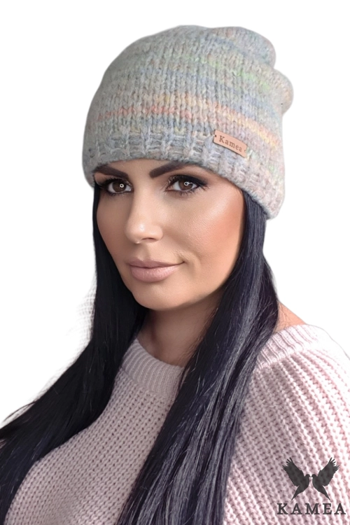 Kali czapka damska Kamea zimowa, z wełną, rozmiar uniwersalny 54–60 cm, kolor pastelowy ekru