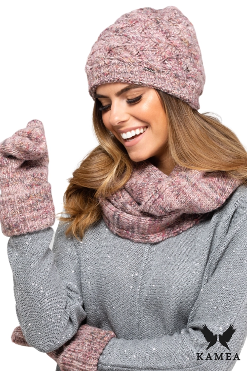 Dakota czapka damska Kamea zimowa, z alpaką i wełną, rozmiar uniwersalny 54–60 cm, kolor różowy