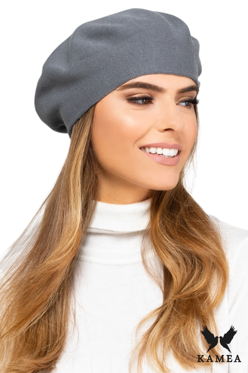 Nashville beret damski Kamea zimowy, 97% wiskozy, rozmiar uniwersalny 54–60 cm, kolor grafitowy