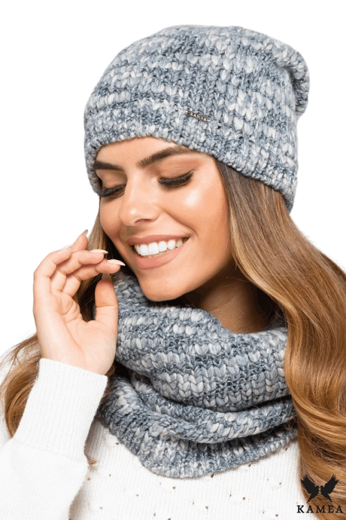 Morelino czapka damska Kamea zimowa, z polarową podszewką, z alpaką i wełną, rozmiar uniwersalny 54–60 cm, kolor szary