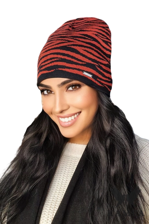 Zaina czapka damska Kamea zimowa, 97% wiskozy, rozmiar uniwersalny 54–60 cm, kolor rudy