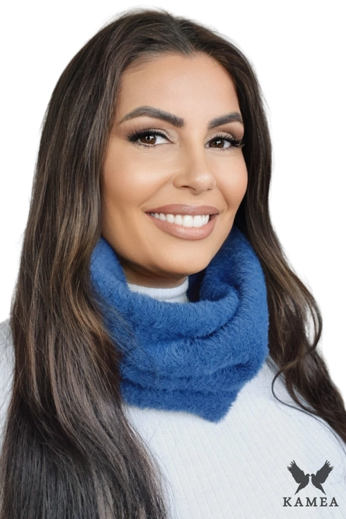 Komin-05 damski Kamea zimowy, 100% poliamidu, tuba 28 × 40 cm, kolor granatowy