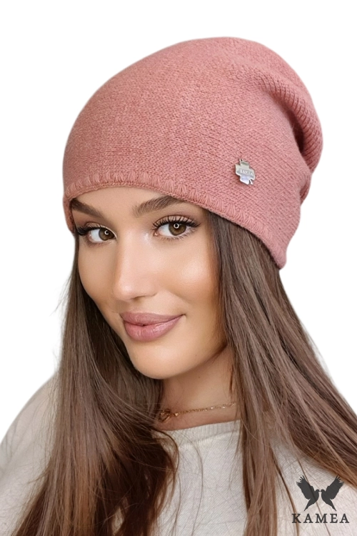 Ariba czapka damska Kamea zimowa, z alpaką, wełną i wiskozą, rozmiar uniwersalny 54–60 cm, kolor koralowy