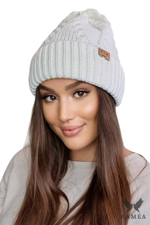 Stella czapka damska Kamea zimowa, z wełną, rozmiar uniwersalny 54–60 cm, kolor ekru