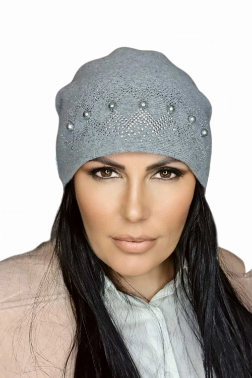 Iman czapka damska Kamea zimowa, 80% wełny, rozmiar uniwersalny 54–60 cm, kolor szary