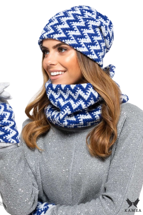 Madison czapka damska Kamea zimowa, z polarową podszewką, z wełną, rozmiar uniwersalny 54–60 cm, kolor niebieski
