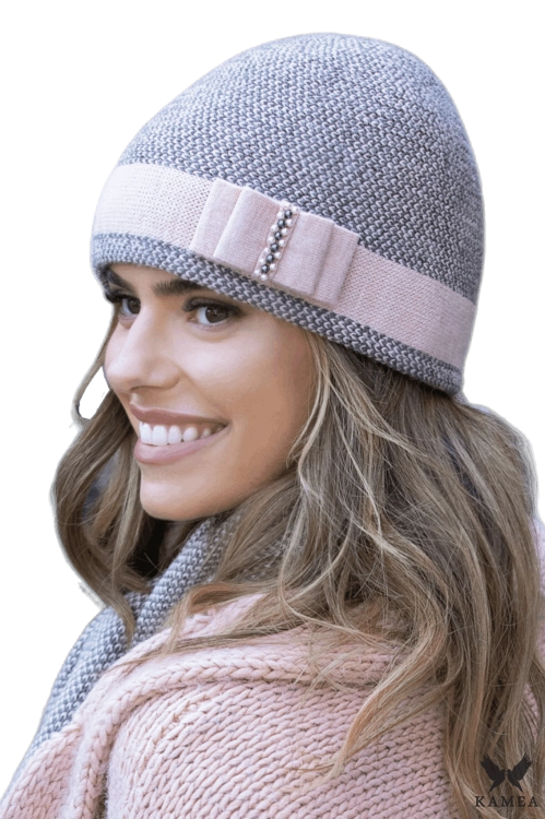 Megan czapka damska Kamea zimowa, z alpaką, wełną i wiskozą, rozmiar uniwersalny 54–60 cm, kolor różowy