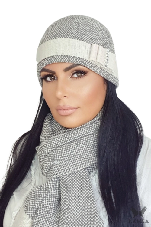Megan czapka damska Kamea zimowa, z alpaką, wełną i wiskozą, rozmiar uniwersalny 54–60 cm, kolor beżowy