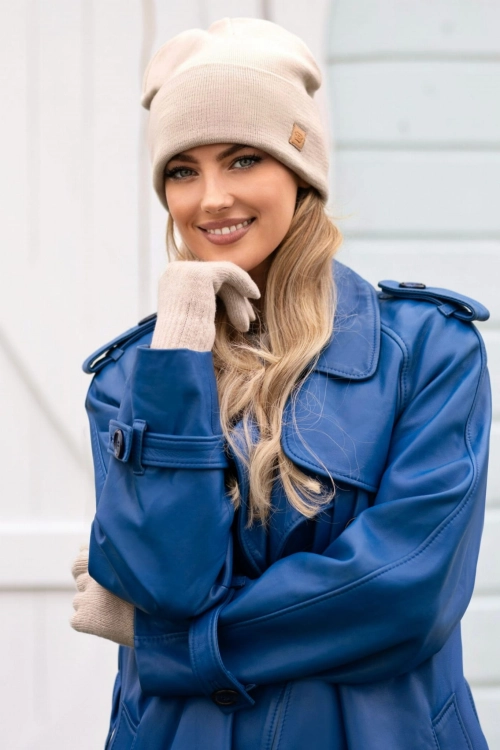Sally czapka damska Kamea zimowa, 100% akrylu, rozmiar uniwersalny 56–64 cm, kolor beżowy