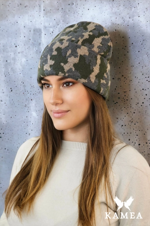Ventura czapka unisex Kamea zimowa, moro, z wełną, rozmiar uniwersalny 54–60 cm, kolor grafitowy