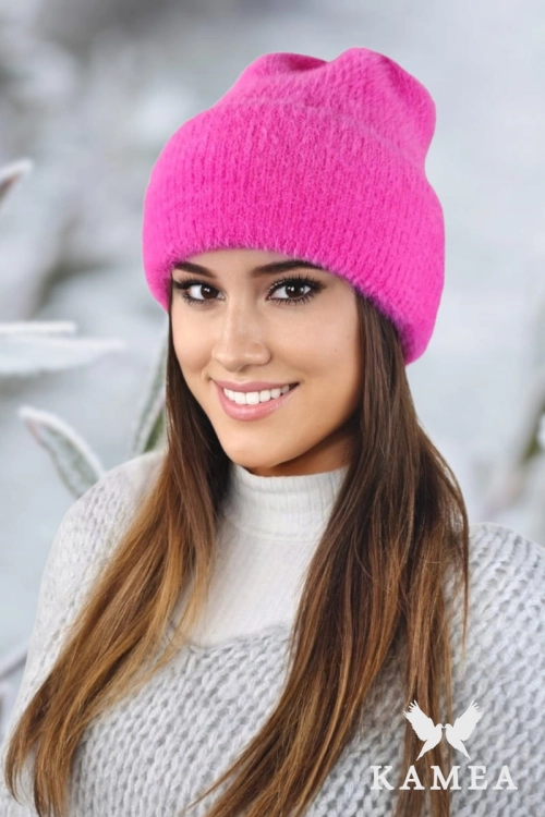 Benita czapka damska Kamea zimowa, z wiskozą i modalem, rozmiar uniwersalny 54–60 cm, kolor malinowy