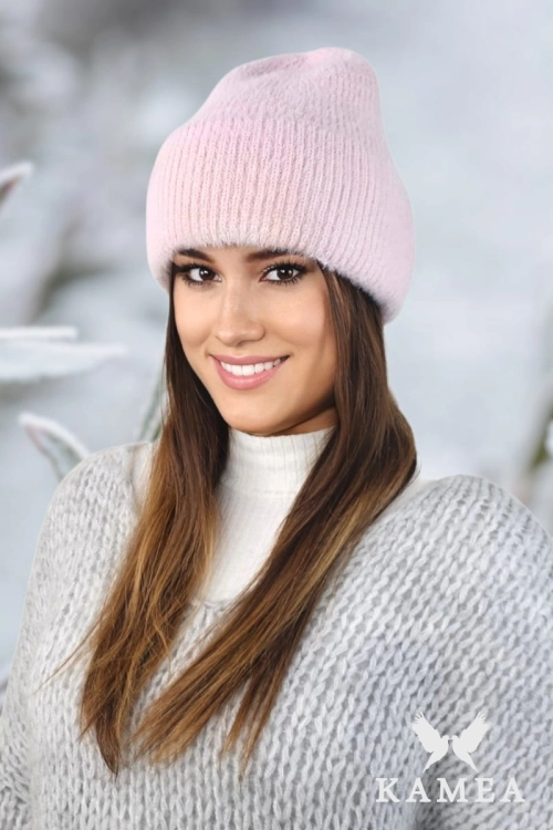 Benita czapka damska Kamea zimowa, z wiskozą i modalem, rozmiar uniwersalny 54–60 cm, kolor różowy