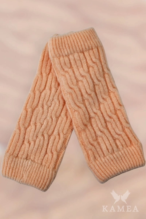 Gizma-Legs getry damskie Kamea zimowe, z wełną, 33 × 12 cm, kolor brzoskwiniowy