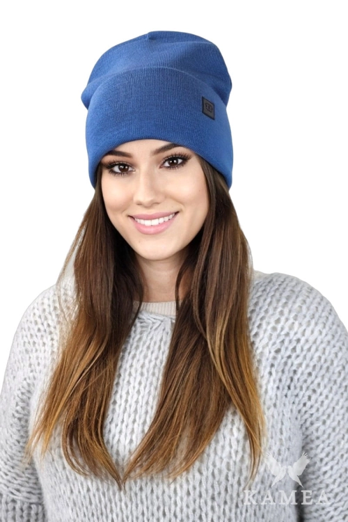 Sally czapka damska Kamea zimowa, 100% akrylu, rozmiar uniwersalny 56–64 cm, kolor jeansowy