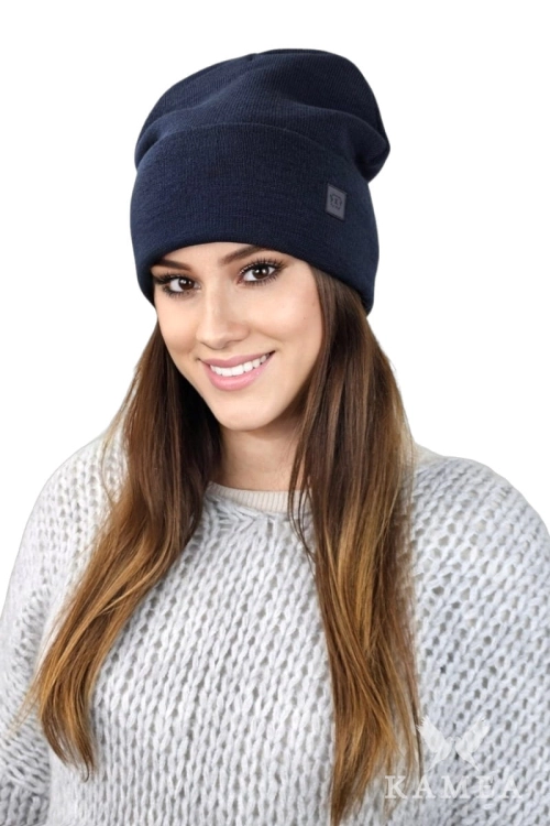 Sally czapka damska Kamea zimowa, 100% akrylu, rozmiar uniwersalny 56–64 cm, kolor granatowy