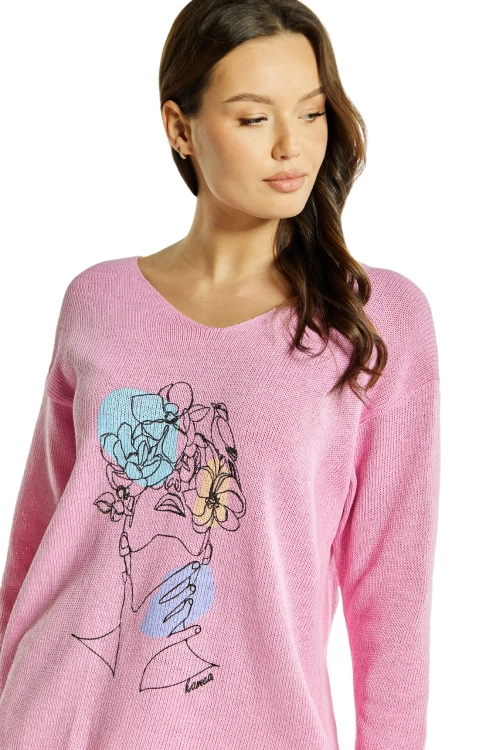 Sw-Natali-L/Xl bluzka damska Kamea, 50% bawełny, rozmiar L/XL, kolor różowy