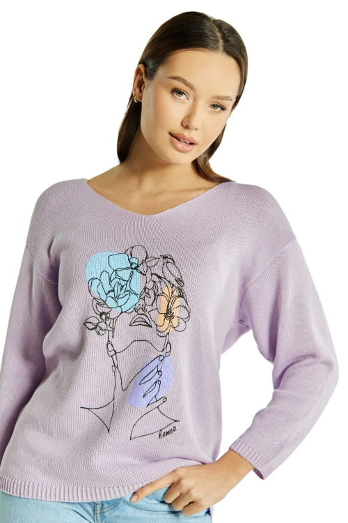 Sw-Natali-L/Xl bluzka damska Kamea, 50% bawełny, rozmiar L/XL, kolor lawendowy