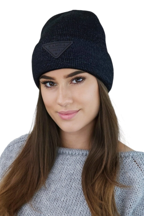 Naomi czapka unisex Kamea zimowa, z wełną, rozmiar uniwersalny 54–60 cm, kolor czarny