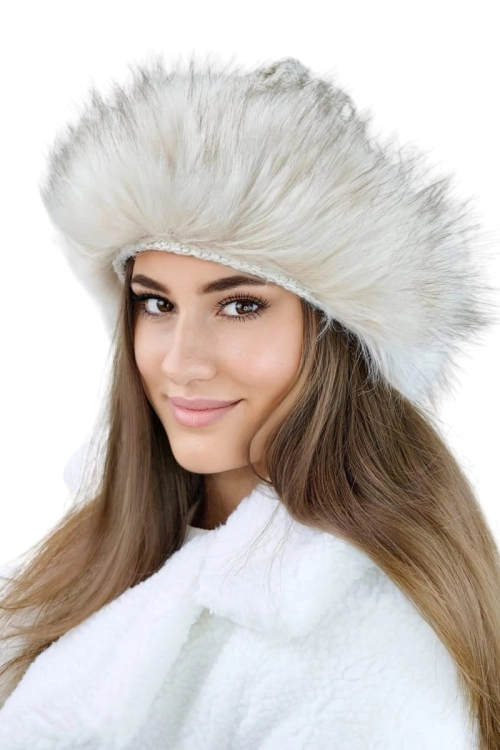 Tamara czapka damska Kamea zimowa, ze sztucznym futerkiem, z wełną, rozmiar uniwersalny 54–60 cm, kolor beżowy