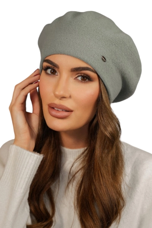 Kiang beret damski Kamea zimowy, 80% wełny, rozmiar uniwersalny 54–60 cm, kolor miętowy