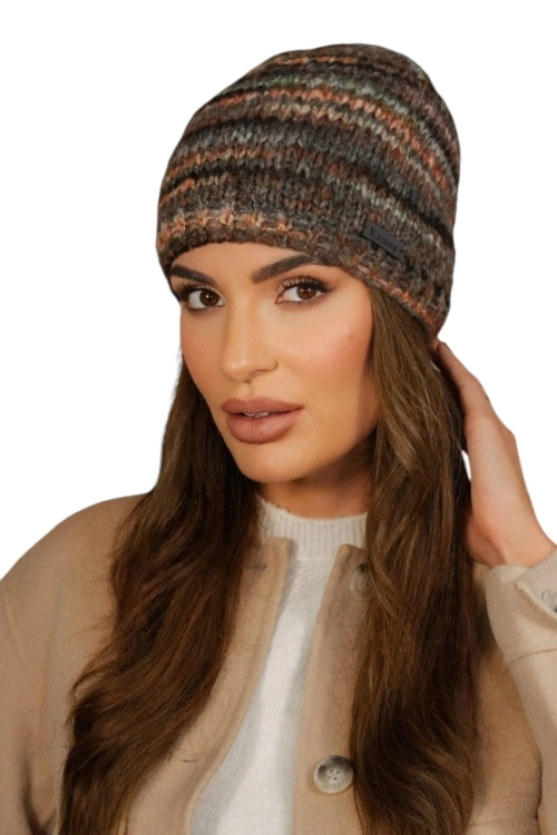 Kali czapka damska Kamea zimowa, z polarową podszewką, z wełną, rozmiar uniwersalny 54–60 cm, kolor brązowy