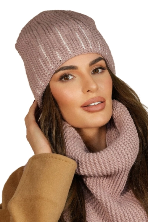 Habis czapka damska Kamea zimowa, z alpaką i wełną, rozmiar uniwersalny 54–60 cm, kolor różowy