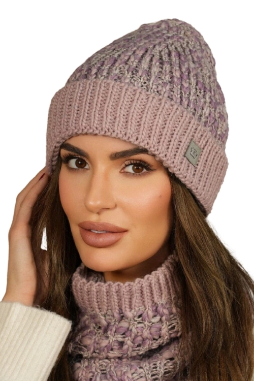 Morela czapka damska Kamea zimowa, z alpaką i wełną, rozmiar uniwersalny 54–60 cm, kolor różowy