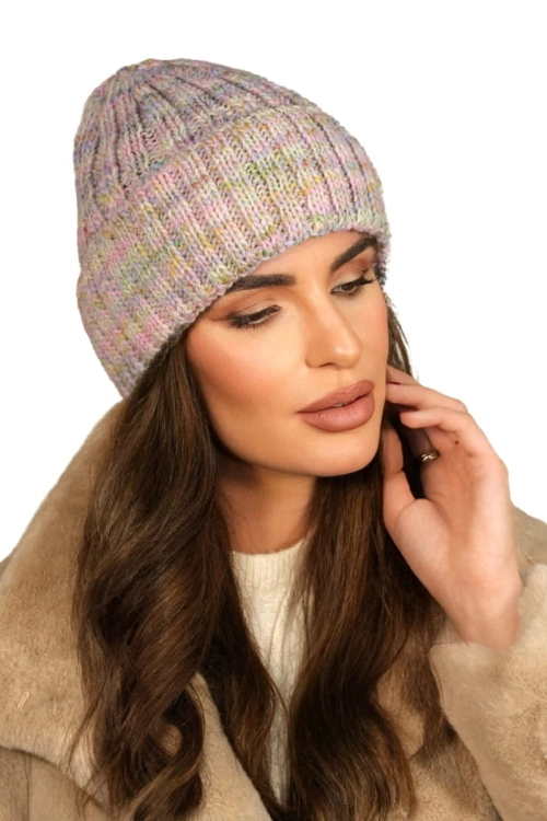Hasu czapka damska Kamea zimowa, z polarową podszewką, z wełną, rozmiar uniwersalny 54–60 cm, kolor różowy