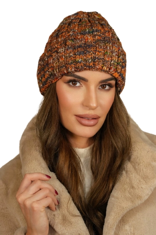 Hasu czapka damska Kamea zimowa, z polarową podszewką, z wełną, rozmiar uniwersalny 54–60 cm, kolor rudy