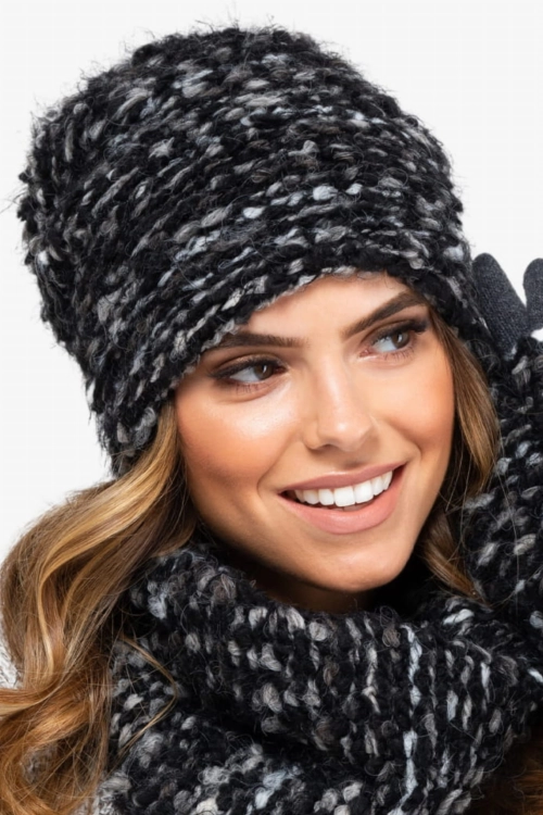 Carini czapka damska Kamea zimowa, z polarową podszewką,  rozmiar uniwersalny 54–60 cm, kolor grafitowy