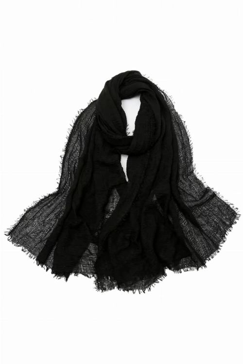 Szalik damski kreszowany hijab,  180 × 85 cm, kolor czarny