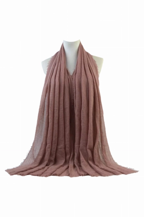 Szalik damski kreszowany hijab,  180 × 85 cm, kolor orchideowy