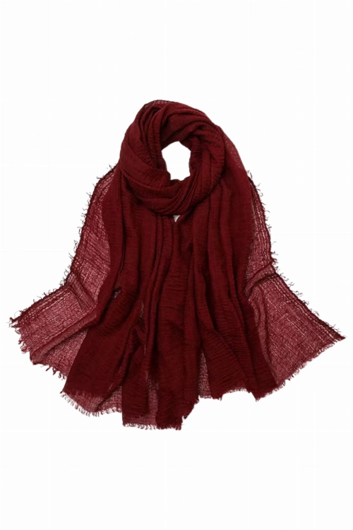 Szalik damski kreszowany hijab klasyczny fason,  180 × 85 cm, kolor czerwony