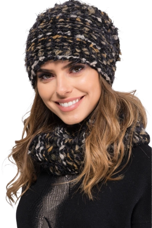 Carini czapka damska Kamea zimowa, z polarową podszewką,  rozmiar uniwersalny 54–60 cm, kolor czarny