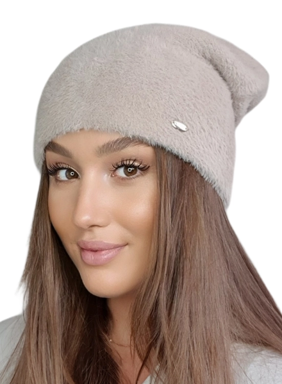 Iryda czapka damska Kamea zimowa, 100% poliamidu, rozmiar uniwersalny 54–60 cm, kolor ciemny beżowy