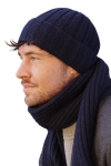 Trevor-12 Granatowy komplet KAMEA: czapka i szalik Trevor, miejska klasyka
