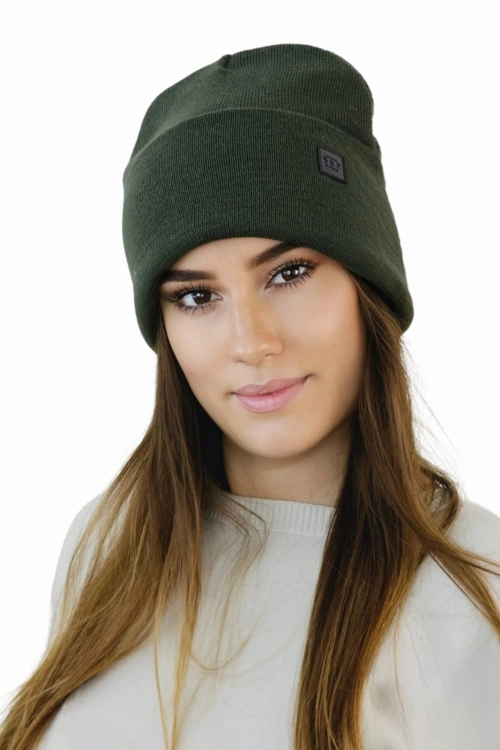 Sally czapka damska Kamea zimowa, 100% akrylu, rozmiar uniwersalny 56–64 cm, kolor khaki