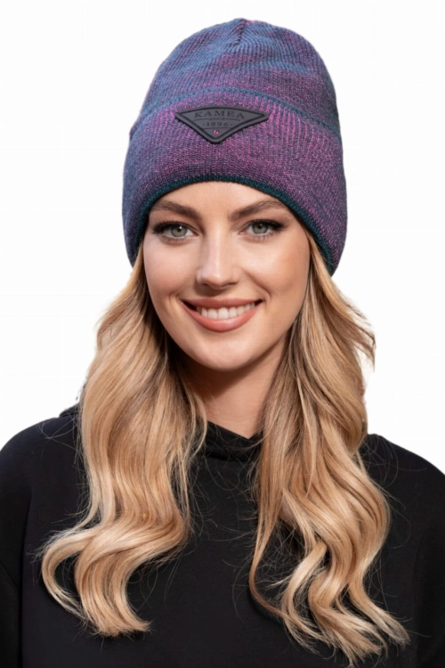 Naomi czapka unisex Kamea zimowa, z wełną, rozmiar uniwersalny 54–60 cm, kolor turkusowy
