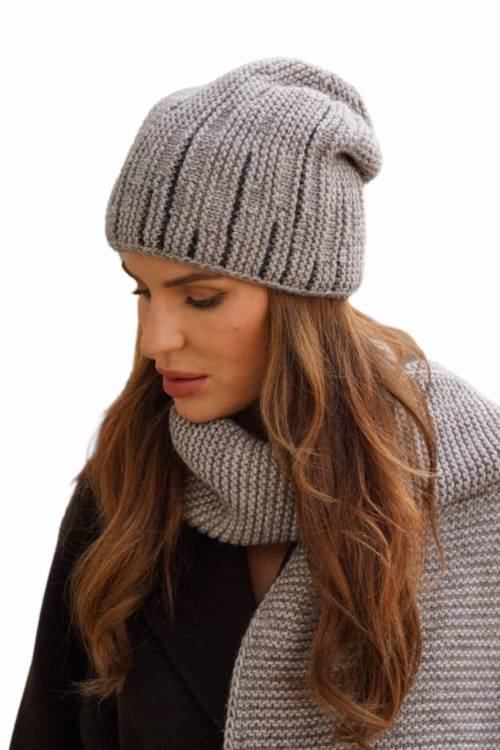 Habis czapka damska Kamea zimowa, z alpaką i wełną, rozmiar uniwersalny 54–60 cm, kolor beżowy