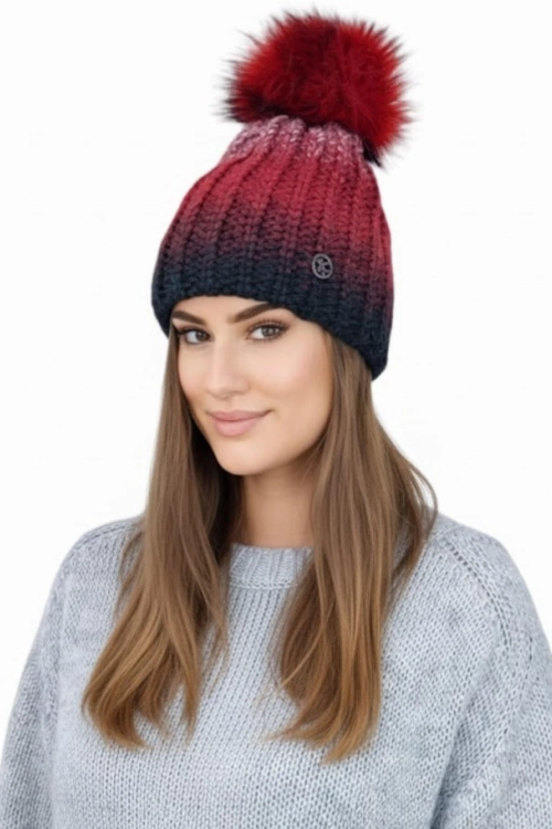 Alice czapka damska Kamea zimowa, z alpaką i wełną, rozmiar uniwersalny 54–60 cm, kolor bordowy