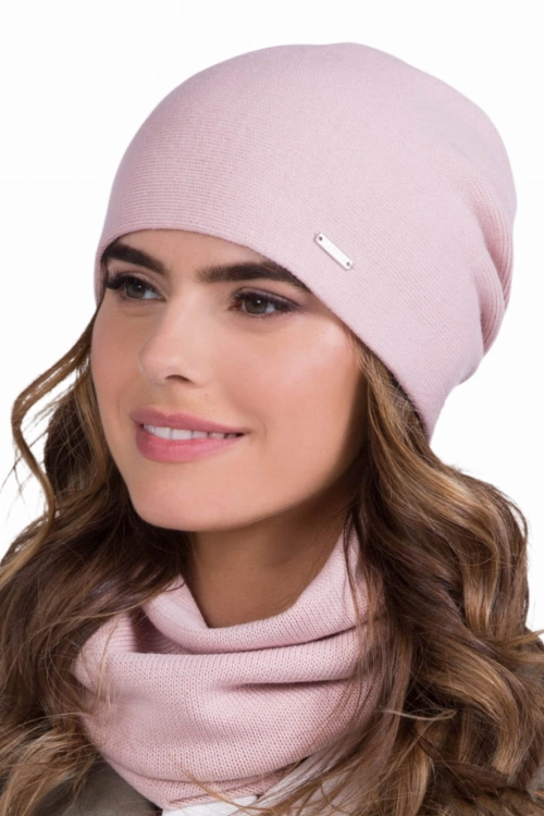 Gloria czapka damska Kamea zimowa, z wełną, rozmiar uniwersalny 54–60 cm, kolor różowy