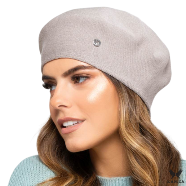 NASHVILLE beret damski ciemnobeżowy-kamea.png