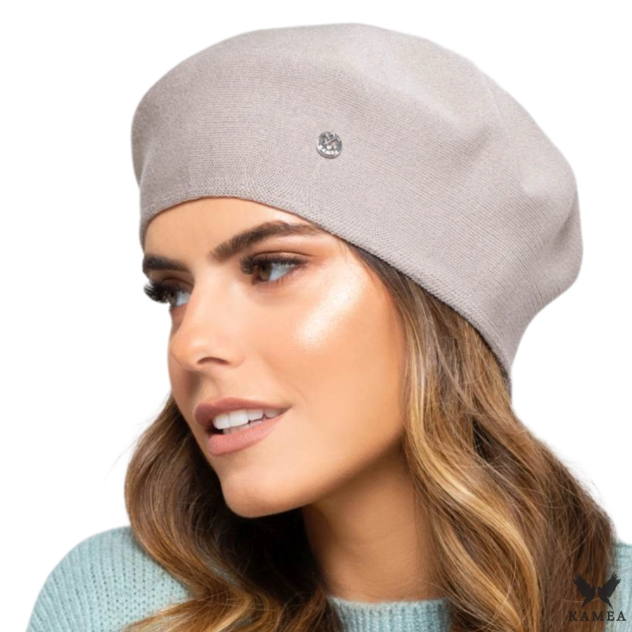 NASHVILLE beret damski ciemnobeżowy-kamea.png