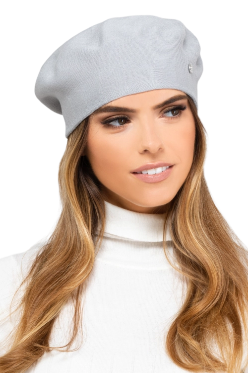 Nashville beret damski Kamea zimowy, 97% wiskozy, rozmiar uniwersalny 54–60 cm, kolor Szary
