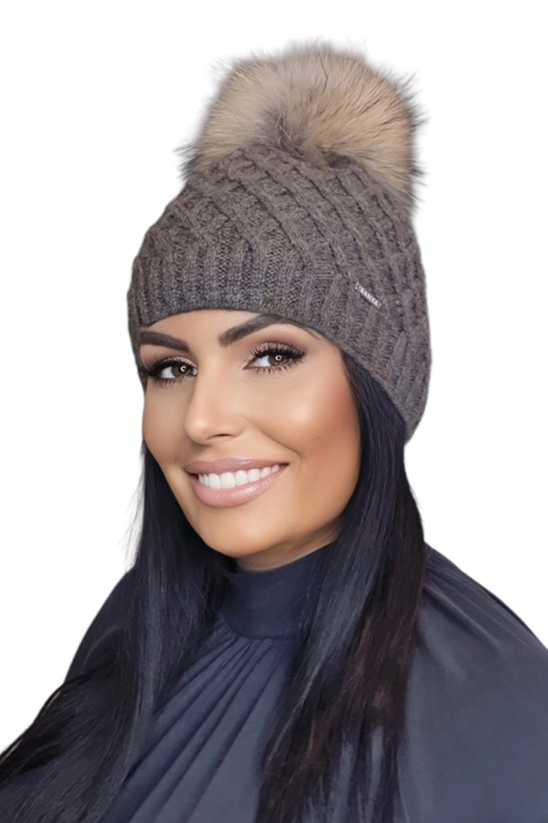 Shakti czapka damska Kamea zimowa, z polarową podszewką, z moherem i wełną, rozmiar uniwersalny 54–60 cm, kolor brązowy
