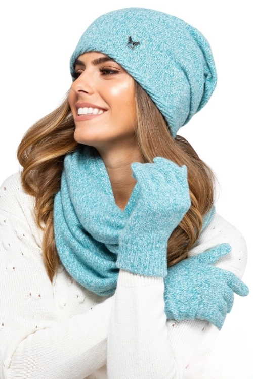 Anna czapka damska Kamea zimowa, 80% wełny, rozmiar uniwersalny 54–60 cm, kolor turkusowy